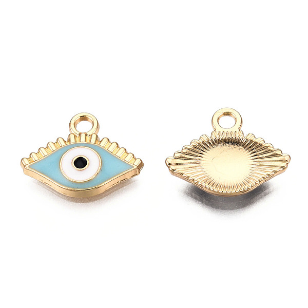 PandaHall Light Gold Plated Alloy Enamel Pendants, Cadmium Free & Lead Free, Evil Eye, Cyan, 12x16x2mm, Hole: 2mm Alloy+Enamel Eye Cyan
PandaHall Light Gold Plated Alloy Enamel Pendants, Cadmium Free & Lead Free, Evil Eye, Cyan, 12x16x2mm, Hole: 2mm Alloy+Enamel Eye Cyan