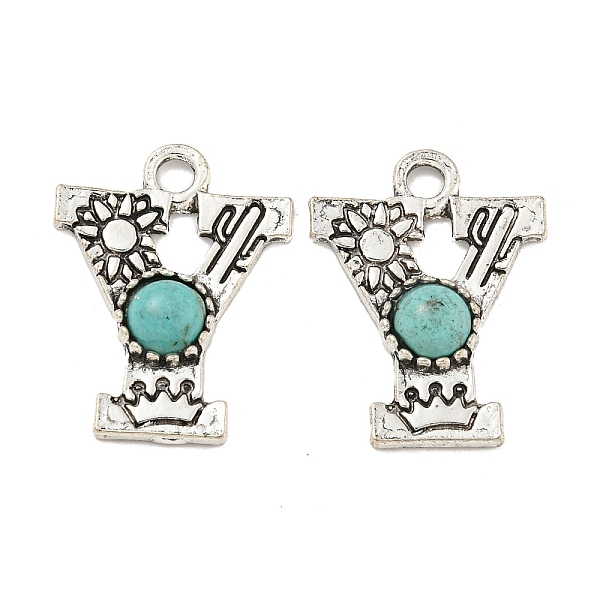 PandaHall Synthetic Turquoise & Alloy Pendants, Letter Charms, Antique Silver, Letter Y, 24x18x4mm, Hole: 3mm Synthetic Turquoise Letter Y
PandaHall Synthetic Turquoise & Alloy Pendants, Letter Charms, Antique Silver, Letter Y, 24x18x4mm, Hole: 3mm Synthetic Turquoise Letter Y