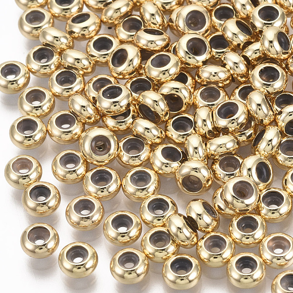 PandaHall Brass Beads, with Rubber Inside, Slider Beads, Stopper Beads, Nickel Free, Rondelle, Real 18K Gold Plated, 5x2.5mm, Hole: 2mm...
PandaHall Brass Beads, with Rubber Inside, Slider Beads, Stopper Beads, Nickel Free, Rondelle, Real 18K Gold Plated, 5x2.5mm, Hole: 2mm...