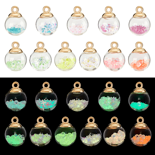PandaHall 44Pcs 11 Styles Transparent Glass Globe Pendants, with Plastic Glitter Sequins Inside and Golden Pendant Bails, Round, Mixed..., Multicolor
PandaHall 44Pcs 11 Styles Transparent Glass Globe Pendants, with Plastic Glitter Sequins Inside and Golden Pendant Bails, Round, Mixed..., Multicolor