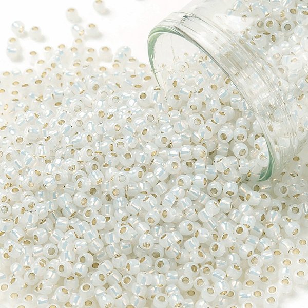 PandaHall TOHO Round Seed Beads, Japanese Seed Beads, (PF2100) PermaFinish White Opal Silver Lined, 8/0, 3mm, Hole: 1mm, about 220pcs/10g...
PandaHall TOHO Round Seed Beads, Japanese Seed Beads, (PF2100) PermaFinish White Opal Silver Lined, 8/0, 3mm, Hole: 1mm, about 220pcs/10g...