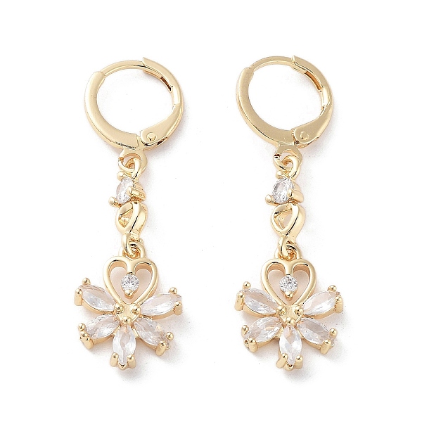 PandaHall Rack Plating Golden Brass Dangle Leverback Earrings, with Cubic Zirconia, Flower, 39.5x12mm Brass Flower Clear
PandaHall Rack Plating Golden Brass Dangle Leverback Earrings, with Cubic Zirconia, Flower, 39.5x12mm Brass Flower Clear