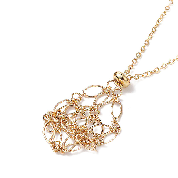 PandaHall Brass Chains Macrame Pouch Empty Stone Holder for Pendant Necklaces Making, with 304 Stainless Steel Cable Chains & Clasp, Golden...
PandaHall Brass Chains Macrame Pouch Empty Stone Holder for Pendant Necklaces Making, with 304 Stainless Steel Cable Chains & Clasp, Golden...