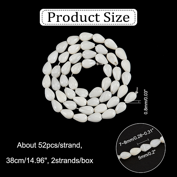 PandaHall 2 Strands Natural Freshwater Shell Beads Strands, Teardrop, Seashell Color, 7~8x5mm, Hole: 0.8mm, about 52pcs/strand, 14.96 inch...
PandaHall 2 Strands Natural Freshwater Shell Beads Strands, Teardrop, Seashell Color, 7~8x5mm, Hole: 0.8mm, about 52pcs/strand, 14.96 inch...