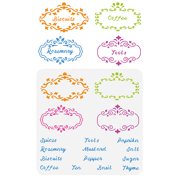 PandaHall FINGERINSPIRE Spice Labels Painting Stencil 11.8x11.8inch Vintage Frame Stencil Plastic Frame & Word Patterns Stencil DIY Craft...
PandaHall FINGERINSPIRE Spice Labels Painting Stencil 11.8x11.8inch Vintage Frame Stencil Plastic Frame & Word Patterns Stencil DIY Craft...