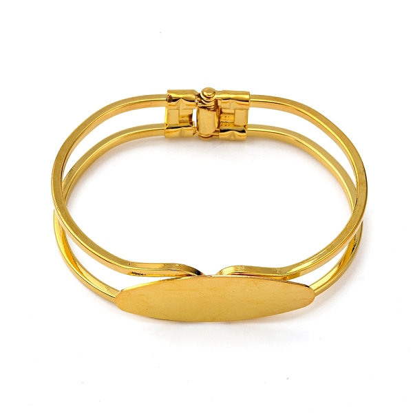PandaHall Brass Bangle Making, Blank Bangle Base, Rack Plating, Oval, Golden, 1-7/8 inchx2-3/8 inch(47x60mm), Tray: 15x40mm Brass
PandaHall Brass Bangle Making, Blank Bangle Base, Rack Plating, Oval, Golden, 1-7/8 inchx2-3/8 inch(47x60mm), Tray: 15x40mm Brass