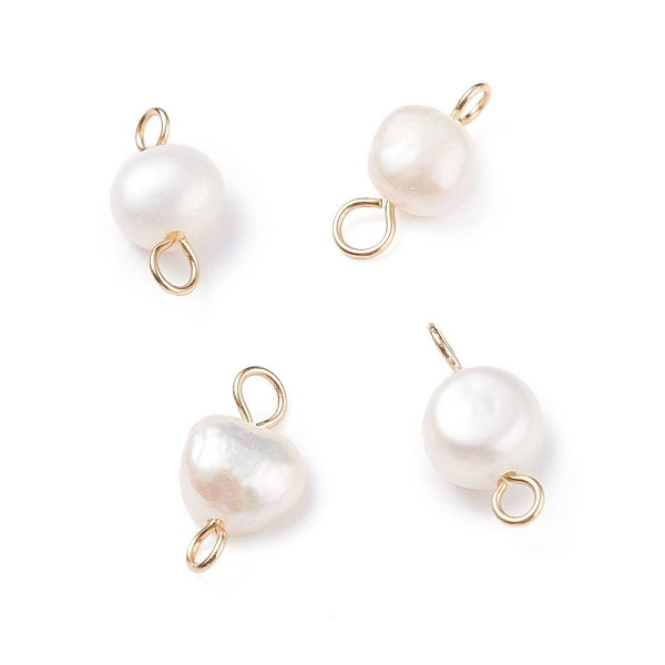 PandaHall Natural Cultured Freshwater Pearl Connector Charms, with Golden Tone 304 Stainless Steel Loops, Nuggets, White...
PandaHall Natural Cultured Freshwater Pearl Connector Charms, with Golden Tone 304 Stainless Steel Loops, Nuggets, White...