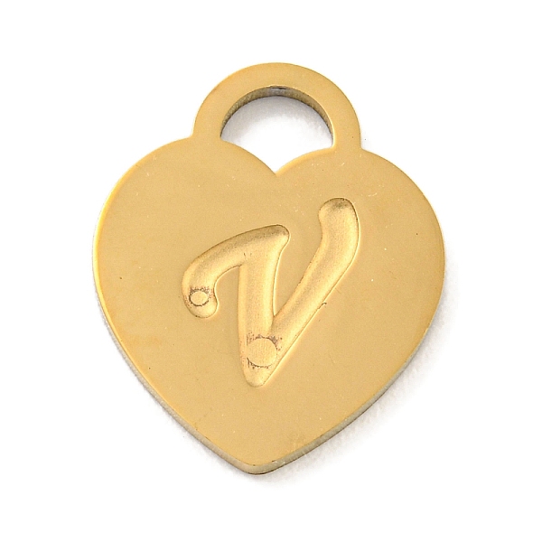 PandaHall Ion Plating(IP) 304 Stainless Steel Pendants, Laser Cut, Heart with Letter Charm, Golden, Letter V, 15x12x1mm, Hole: 3x3.5mm 304...
PandaHall Ion Plating(IP) 304 Stainless Steel Pendants, Laser Cut, Heart with Letter Charm, Golden, Letter V, 15x12x1mm, Hole: 3x3.5mm 304...