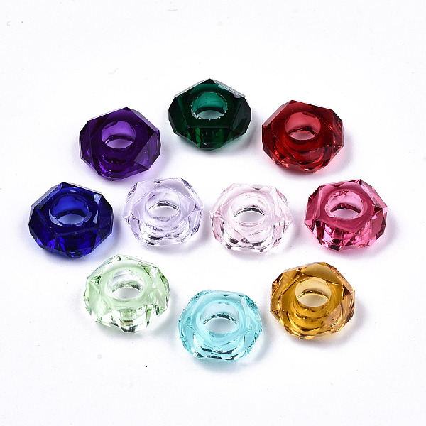 PandaHall Epoxy Resin European Beads, Large Hole Beads, Donut, Faceted, Mixed Color, 13~14x5mm, Hole: 6mm Resin Donut Multicolor
PandaHall Epoxy Resin European Beads, Large Hole Beads, Donut, Faceted, Mixed Color, 13~14x5mm, Hole: 6mm Resin Donut Multicolor