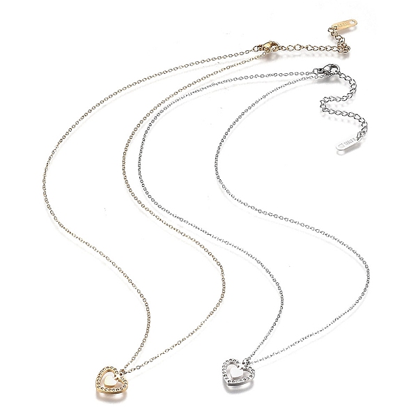 PandaHall 304 Stainless Steel Pendant Necklaces, with Rhinestones and Lobster Claw Clasps, Heart, Mixed Color, 17-3/4 inch(45cm) 304...
PandaHall 304 Stainless Steel Pendant Necklaces, with Rhinestones and Lobster Claw Clasps, Heart, Mixed Color, 17-3/4 inch(45cm) 304...