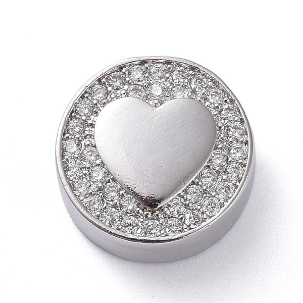 PandaHall Brass Micro Pave Cubic Zirconia Beads, Flat Round with Heart, Clear, Platinum, 12x5mm, Hole: 2mm Brass+Cubic Zirconia Flat Round...
PandaHall Brass Micro Pave Cubic Zirconia Beads, Flat Round with Heart, Clear, Platinum, 12x5mm, Hole: 2mm Brass+Cubic Zirconia Flat Round...