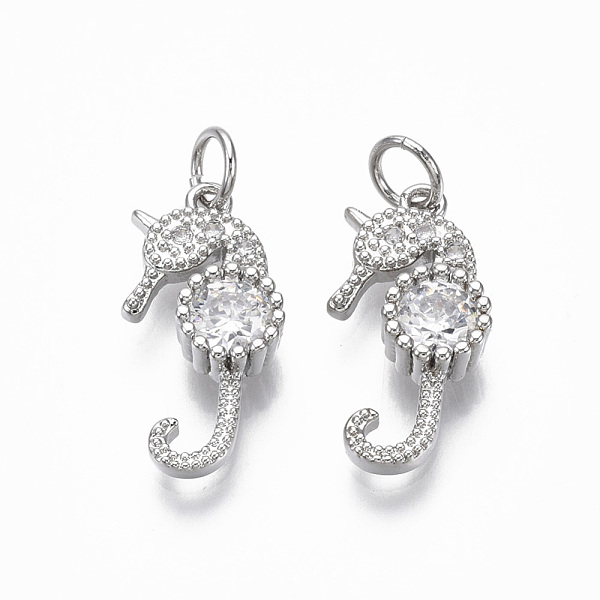 PandaHall Brass Micro Pave Clear Cubic Zirconia Pendants, with Jump Ring, Sea Horse, Nickel Free, Real Platinum Plated, 18x8.5x4mm, Hole...
PandaHall Brass Micro Pave Clear Cubic Zirconia Pendants, with Jump Ring, Sea Horse, Nickel Free, Real Platinum Plated, 18x8.5x4mm, Hole...