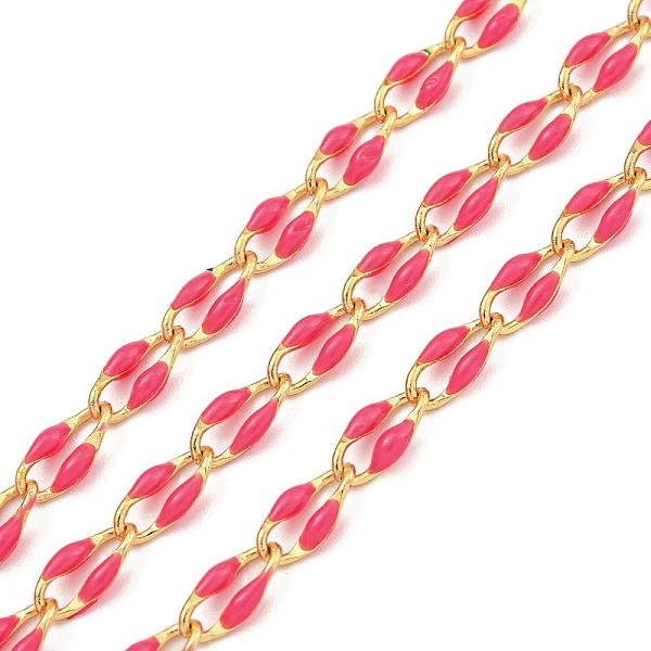 PandaHall Ion Plating(IP) Brass Dapped Chains, Cable Chains with Enamel, Real 18K Gold Plated, Soldered, with Spool, Flat Oval, Cerise..., Red
PandaHall Ion Plating(IP) Brass Dapped Chains, Cable Chains with Enamel, Real 18K Gold Plated, Soldered, with Spool, Flat Oval, Cerise..., Red