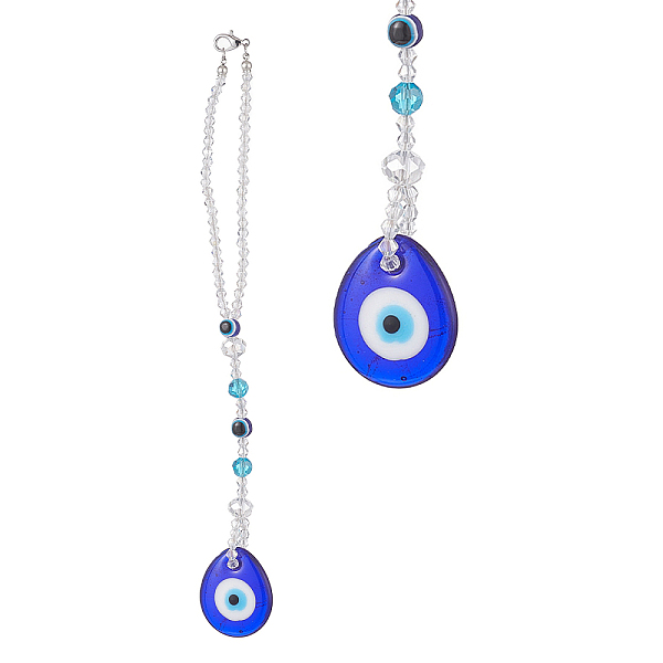 PandaHall Teardrop with Evil Eye Pendant Decoration, with Zinc Alloy Lobster Claw Clasps and Resin & Glass Beaded Hanging Decoration, Blue...
PandaHall Teardrop with Evil Eye Pendant Decoration, with Zinc Alloy Lobster Claw Clasps and Resin & Glass Beaded Hanging Decoration, Blue...
