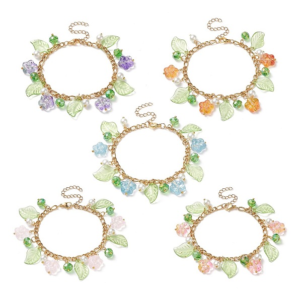 PandaHall 5Pcs 5 Color Glass Pearl & Flower & Acrylic Leaf Charm Bracelets Set, Golden 304 Stainless Steel Stackable Bracelets for Women..., Multicolor
PandaHall 5Pcs 5 Color Glass Pearl & Flower & Acrylic Leaf Charm Bracelets Set, Golden 304 Stainless Steel Stackable Bracelets for Women..., Multicolor