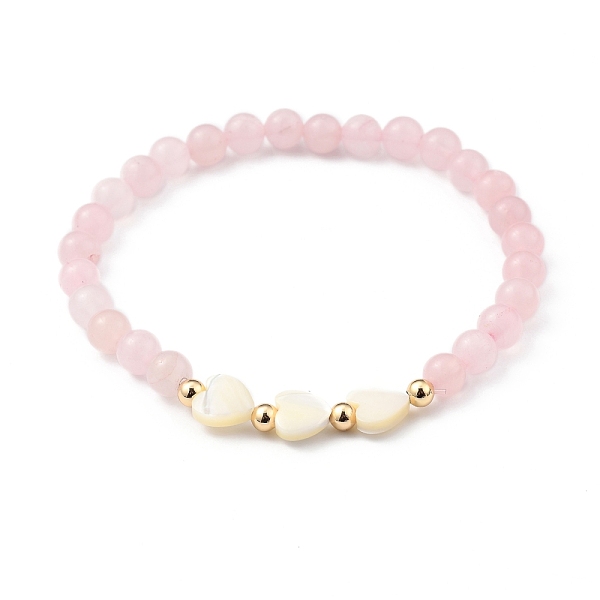 PandaHall Stretch Beaded Bracelets, with Heart Natural Trochid Shell Beads, Round Natural Rose Quartz Beads and Golden Plated Brass Beads...
PandaHall Stretch Beaded Bracelets, with Heart Natural Trochid Shell Beads, Round Natural Rose Quartz Beads and Golden Plated Brass Beads...
