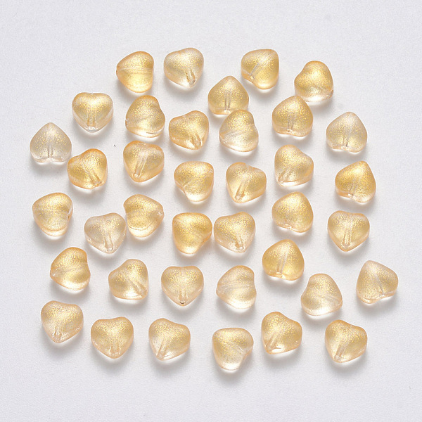 PandaHall Transparent Spray Painted Glass Beads, with Glitter Powder, Heart, Gold, 6x6x4mm, Hole: 0.7mm Glass Heart Gold
PandaHall Transparent Spray Painted Glass Beads, with Glitter Powder, Heart, Gold, 6x6x4mm, Hole: 0.7mm Glass Heart Gold