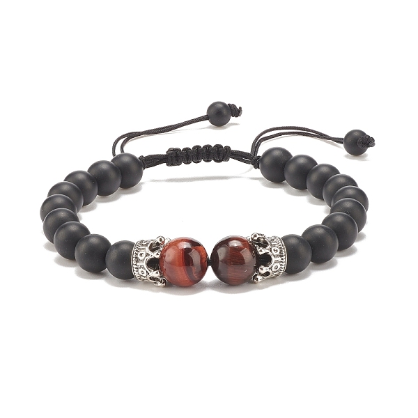 PandaHall Natural Frosted Black Agate(Dyed) & Tiger Eye Braided Bead Bracelet with Alloy Crown, Gemstone Jewelry for Women, Brown, Inner...
PandaHall Natural Frosted Black Agate(Dyed) & Tiger Eye Braided Bead Bracelet with Alloy Crown, Gemstone Jewelry for Women, Brown, Inner...