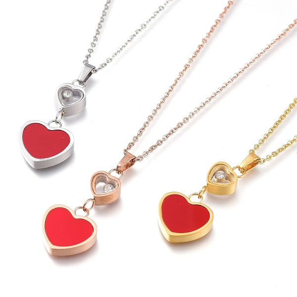 PandaHall 304 Stainless Steel Pendant Necklaces, with Plastic and Rhinestone, Heart, Red, Mixed Color, 15-7/8~16-1/2 inch(40.3~42cm) 304...
PandaHall 304 Stainless Steel Pendant Necklaces, with Plastic and Rhinestone, Heart, Red, Mixed Color, 15-7/8~16-1/2 inch(40.3~42cm) 304...