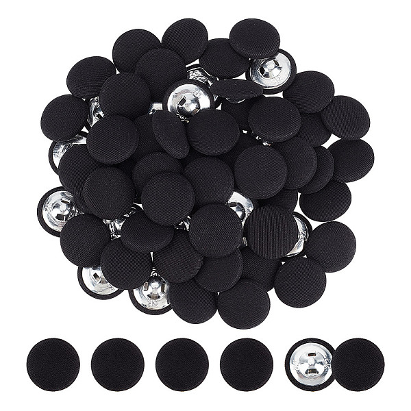 PandaHall 100 Pcs Fabric Covered Button, 0.75 Inch Cloth Shank Buttons Flat Round Buttons with Zinc Alloy Finding Sewing Button for..., Black
PandaHall 100 Pcs Fabric Covered Button, 0.75 Inch Cloth Shank Buttons Flat Round Buttons with Zinc Alloy Finding Sewing Button for..., Black