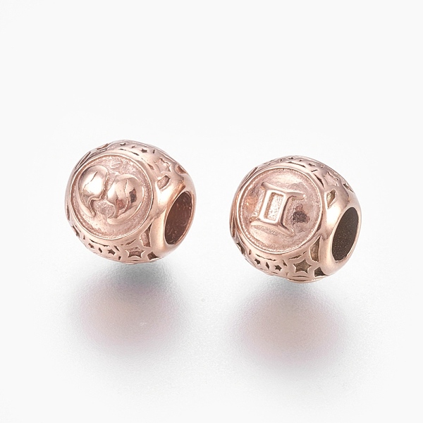 PandaHall 316 Surgical Stainless Steel European Beads, Large Hole Beads, Rondelle with Constellations Gemini, Rose Gold, 10x9mm, Hole: 4mm...
PandaHall 316 Surgical Stainless Steel European Beads, Large Hole Beads, Rondelle with Constellations Gemini, Rose Gold, 10x9mm, Hole: 4mm...