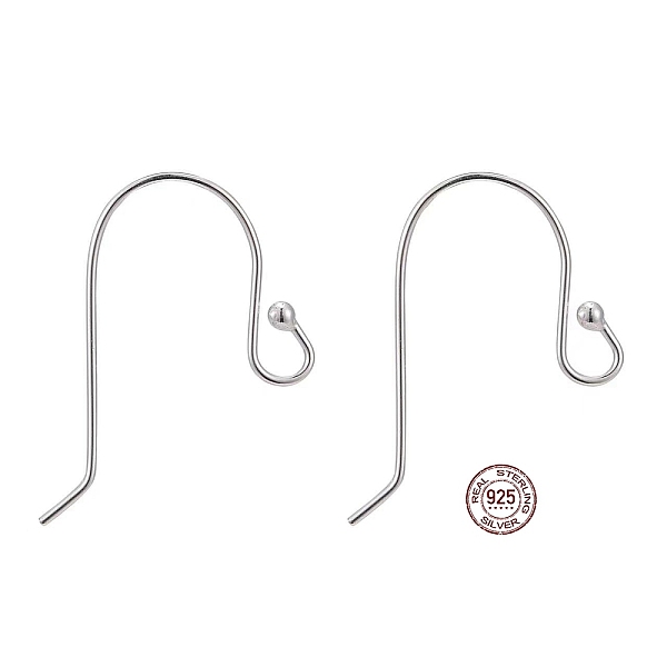 PandaHall 925 Sterling Silver Earring Hooks, Silver, 18x12mm, Hole: 2mm, 24 Gauge, Pin: 0.5mm Sterling Silver Silver 
PandaHall 925 Sterling Silver Earring Hooks, Silver, 18x12mm, Hole: 2mm, 24 Gauge, Pin: 0.5mm Sterling Silver Silver