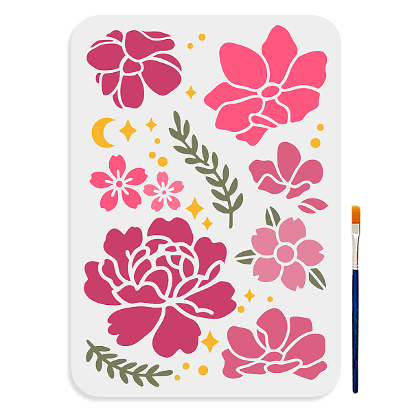 PandaHall Peony Cherry Blossoms Stencil 11.7×8.3inch Blooming Peony Sakura Stencils with Paint Brush Nature Flower Moon Star Templates for...
PandaHall Peony Cherry Blossoms Stencil 11.7×8.3inch Blooming Peony Sakura Stencils with Paint Brush Nature Flower Moon Star Templates for...