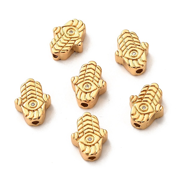 PandaHall Brass Micro Pave Clear Cubic Zirconia Beads, Long-Lasting Plated, Hamsa Hand/Hand of Miriam with Eye, Real 18K Gold Plated...
PandaHall Brass Micro Pave Clear Cubic Zirconia Beads, Long-Lasting Plated, Hamsa Hand/Hand of Miriam with Eye, Real 18K Gold Plated...