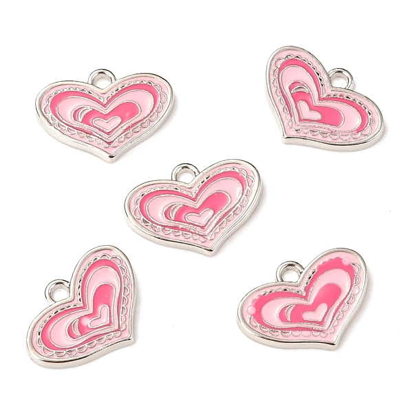 PandaHall Pink Alloy Enamel Heart Charm Pendants Great for Mother's Day Gifts Making, Platinum, about 14.5mm wide, 19.5mm long, 2mm thick...
PandaHall Pink Alloy Enamel Heart Charm Pendants Great for Mother's Day Gifts Making, Platinum, about 14.5mm wide, 19.5mm long, 2mm thick...