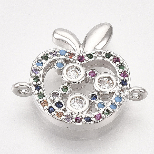 PandaHall Brass Micro Pave Cubic Zirconia Links, Apple, Colorful, Platinum, 17.5x19x2.5mm, Hole: 1mm Brass+Cubic Zirconia Fruit
PandaHall Brass Micro Pave Cubic Zirconia Links, Apple, Colorful, Platinum, 17.5x19x2.5mm, Hole: 1mm Brass+Cubic Zirconia Fruit