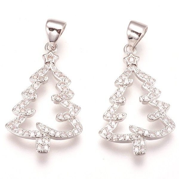 PandaHall Brass Micro Pave Cubic Zirconia Pendants, Christmas Tree, Clear, Platinum, 23x15x2mm, Hole: 3.5x5mm Brass+Cubic Zirconia Tree...
PandaHall Brass Micro Pave Cubic Zirconia Pendants, Christmas Tree, Clear, Platinum, 23x15x2mm, Hole: 3.5x5mm Brass+Cubic Zirconia Tree...