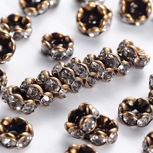 PandaHall Rack Plating Brass Beads, with A Rhinestone, Wave Side, Cadmium Free & Lead Free, Antique Bronze, 6x3mm, Hole: 1.5mm...
PandaHall Rack Plating Brass Beads, with A Rhinestone, Wave Side, Cadmium Free & Lead Free, Antique Bronze, 6x3mm, Hole: 1.5mm...