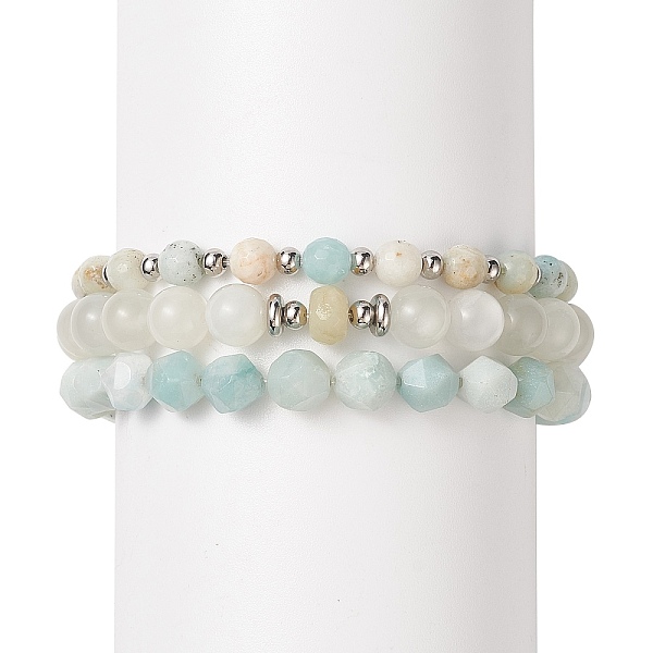 PandaHall Natural Amazonite & White Moonstone Beaded Bracelets, Stackable Bracelet Set for Women, Inner Diameter: 2-1/8 inch(5.5cm)...
PandaHall Natural Amazonite & White Moonstone Beaded Bracelets, Stackable Bracelet Set for Women, Inner Diameter: 2-1/8 inch(5.5cm)...