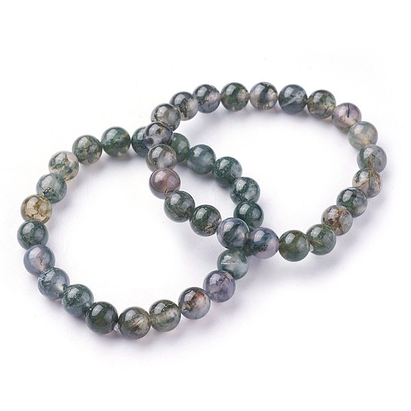 PandaHall Natural Moss Agate Beads Stretch Bracelets, Round, 2 inch~2-1/8 inch(5.2~5.5cm), Beads: 8~9mm Moss Agate
PandaHall Natural Moss Agate Beads Stretch Bracelets, Round, 2 inch~2-1/8 inch(5.2~5.5cm), Beads: 8~9mm Moss Agate
