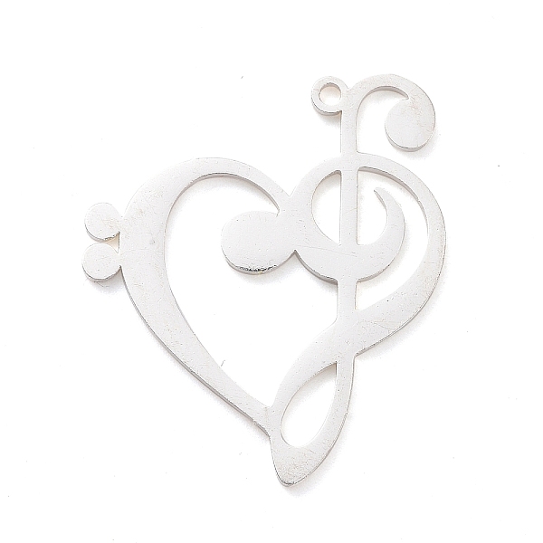 PandaHall 304 Stainless Steel Pendants, Heart with G Clef, Stainless Steel Color, 27x24x1mm, Hole: 1.2mm 201 Stainless Steel Heart
PandaHall 304 Stainless Steel Pendants, Heart with G Clef, Stainless Steel Color, 27x24x1mm, Hole: 1.2mm 201 Stainless Steel Heart