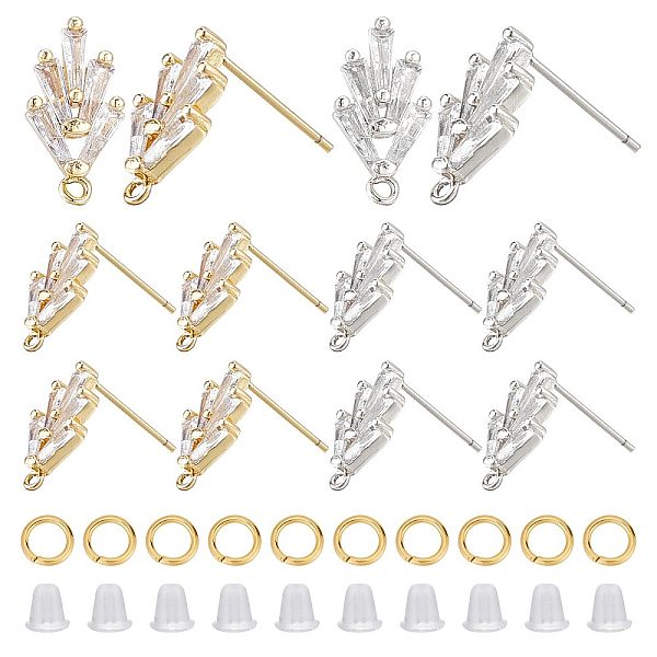 PandaHall CREATCABIN 1 Box 12Pcs 2 Color 18K Gold Plated Brass Cubic Zirconia Earrings Stud Post Loop Jewelry Making Findings with 50Pcs...
PandaHall CREATCABIN 1 Box 12Pcs 2 Color 18K Gold Plated Brass Cubic Zirconia Earrings Stud Post Loop Jewelry Making Findings with 50Pcs...
