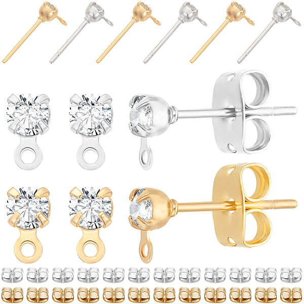PandaHall Beebeecraft 1 Box 40Pcs 2 Colors Post Studs Earrings with Loop 18K Gold & Platinum Plated Cubic Zirconia Stud Earring Findings and..., Clear
PandaHall Beebeecraft 1 Box 40Pcs 2 Colors Post Studs Earrings with Loop 18K Gold & Platinum Plated Cubic Zirconia Stud Earring Findings and..., Clear