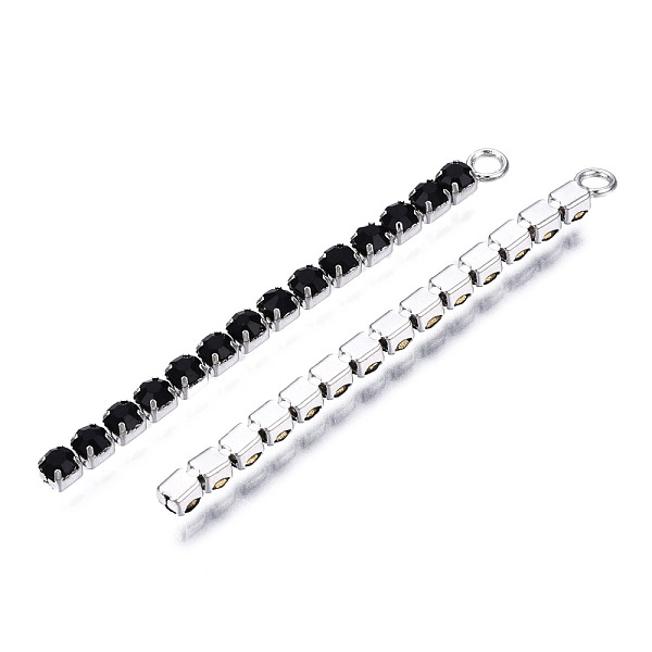 PandaHall Rack Plated Brass Pave Rhinestone Chain Big Pendants, Cadmium Free & Nickel Free & Lead Free, Platinum, Jet, 54x4x3mm, Hole: 2.5mm..., Black
PandaHall Rack Plated Brass Pave Rhinestone Chain Big Pendants, Cadmium Free & Nickel Free & Lead Free, Platinum, Jet, 54x4x3mm, Hole: 2.5mm..., Black