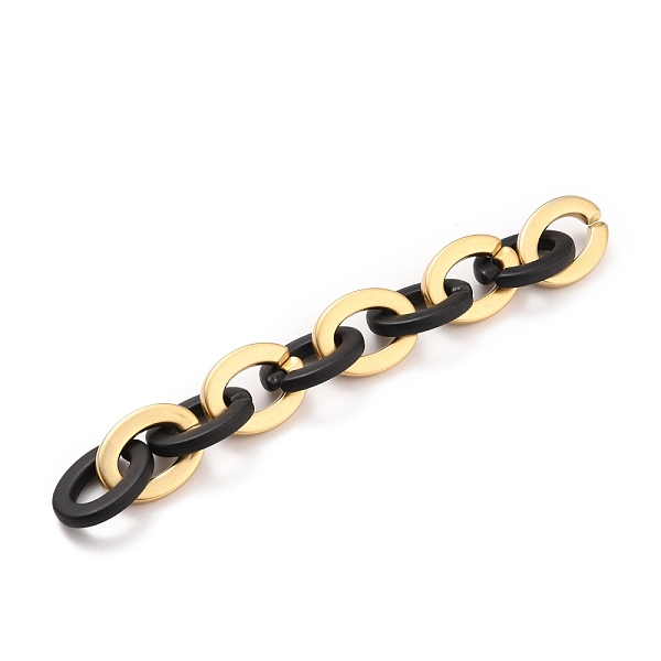 PandaHall Handmade Opaque Spray Painted Acrylic Cable Chains, Black & Gold, 24x18x4mm, about 39.37 inch(1m)/strand Acrylic Black
PandaHall Handmade Opaque Spray Painted Acrylic Cable Chains, Black & Gold, 24x18x4mm, about 39.37 inch(1m)/strand Acrylic Black