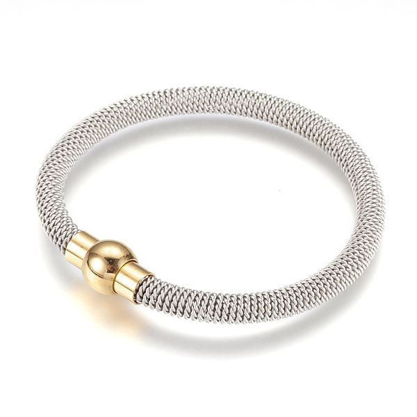 PandaHall 304 Stainless Steel Bracelets, with Magnetic Clasps, Golden & Stainless Steel Color, 7-1/2 inch(190mm) 304 Stainless Steel
PandaHall 304 Stainless Steel Bracelets, with Magnetic Clasps, Golden & Stainless Steel Color, 7-1/2 inch(190mm) 304 Stainless Steel