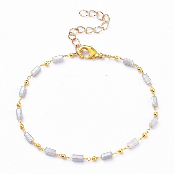 PandaHall Chain Bracelets, with Handmade Glass Beaded Chains and Brass Lobster Claw Clasps, Lead Free & Cadmium Free, Light Grey, 7-5/8 inch...
PandaHall Chain Bracelets, with Handmade Glass Beaded Chains and Brass Lobster Claw Clasps, Lead Free & Cadmium Free, Light Grey, 7-5/8 inch...