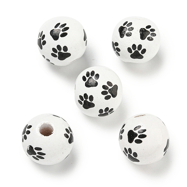 PandaHall Printed Wood European Beads, Round with Paw Print Pattern, White, 15.5~16mm, Hole: 4~4.5mm Wood Round White
PandaHall Printed Wood European Beads, Round with Paw Print Pattern, White, 15.5~16mm, Hole: 4~4.5mm Wood Round White