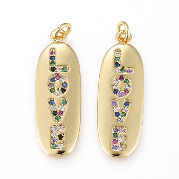 PandaHall Brass Micro Pave Clear Cubic Zirconia Pendants, for Valentine's Day, Real 18K Gold Plated, Long-Lasting Plated, Oval, Colorful...
PandaHall Brass Micro Pave Clear Cubic Zirconia Pendants, for Valentine's Day, Real 18K Gold Plated, Long-Lasting Plated, Oval, Colorful...