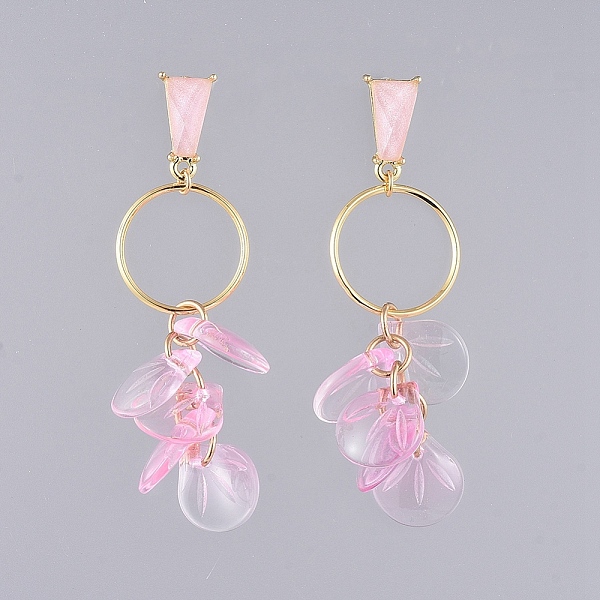 PandaHall Glass Cluster Beads Dangle Ear Studs, with Plastic Ear Nuts, Brass Linking Rings and Alloy Stud Findings, Pink, 70mm, Pin: 0.8mm...
PandaHall Glass Cluster Beads Dangle Ear Studs, with Plastic Ear Nuts, Brass Linking Rings and Alloy Stud Findings, Pink, 70mm, Pin: 0.8mm...