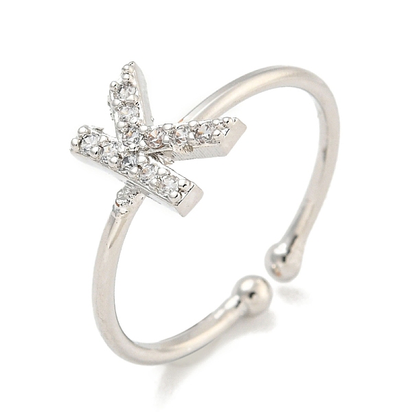 PandaHall Rack Plating Brass Open Cuff Rings for Women, with Cubic Zirconia, Cadmium Free & Lead Free, Long-Lasting Plated, Letter, Letter K...
PandaHall Rack Plating Brass Open Cuff Rings for Women, with Cubic Zirconia, Cadmium Free & Lead Free, Long-Lasting Plated, Letter, Letter K...
