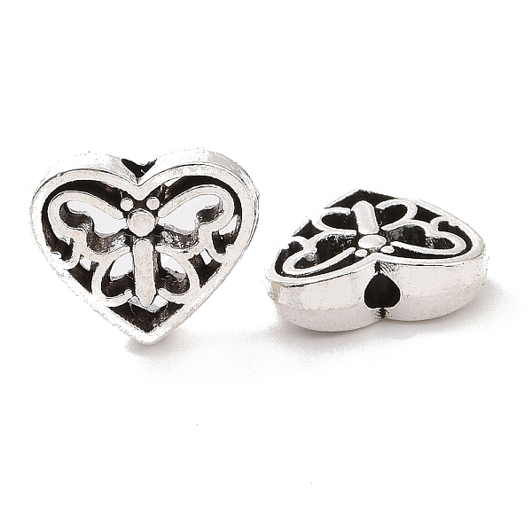 PandaHall Tibetan Style Alloy Beads, Heart with Butterfly, Antique Silver, 10x12x4mm, Hole: 1.6mm, 892pcs/1000g Alloy Heart
PandaHall Tibetan Style Alloy Beads, Heart with Butterfly, Antique Silver, 10x12x4mm, Hole: 1.6mm, 892pcs/1000g Alloy Heart