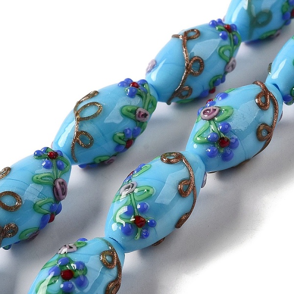 PandaHall Handmade Lampwork Beads, Rice wit Flower, Deep Sky Blue, 23x12~13mm, Hole: 1.6mm Lampwork Barrel
PandaHall Handmade Lampwork Beads, Rice wit Flower, Deep Sky Blue, 23x12~13mm, Hole: 1.6mm Lampwork Barrel