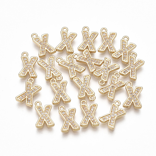 PandaHall Brass Cubic Zirconia Charms, Letter, Clear, Real 18K Gold Plated, Letter.X, 11x7x1.5mm, Hole: 1mm Brass+Cubic Zirconia Letter X...
PandaHall Brass Cubic Zirconia Charms, Letter, Clear, Real 18K Gold Plated, Letter.X, 11x7x1.5mm, Hole: 1mm Brass+Cubic Zirconia Letter X...