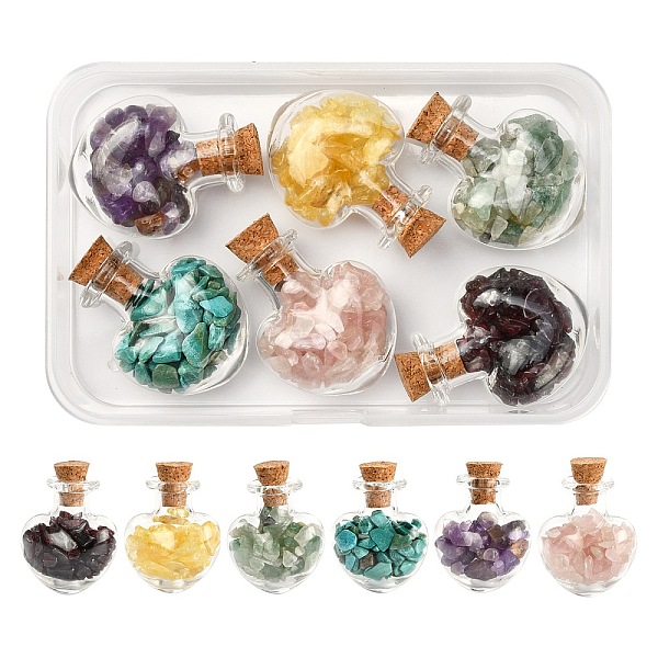 PandaHall Heart Wish Bottle DIY Making Kits, Including Natural Mixed Stone Chip Beads and Heart Glass Bottle, Glass Bottle: 6pcs/box Mixed...
PandaHall Heart Wish Bottle DIY Making Kits, Including Natural Mixed Stone Chip Beads and Heart Glass Bottle, Glass Bottle: 6pcs/box Mixed...