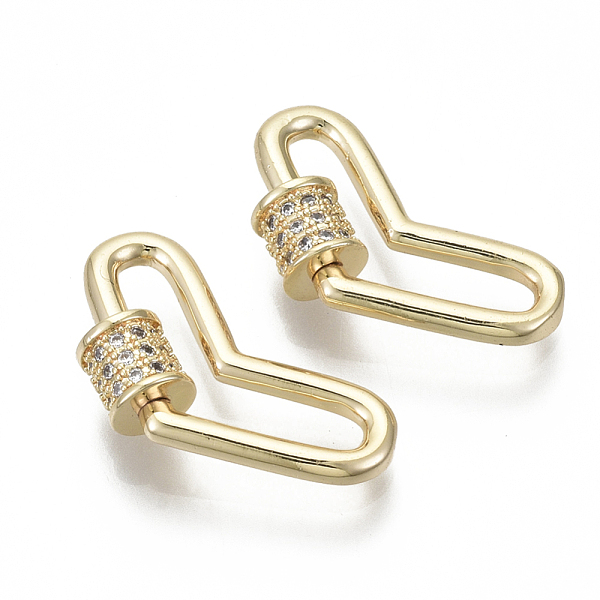 PandaHall Brass Micro Pave Cubic Zirconia Screw Carabiner Lock Charms, for Necklaces Making, Heart, Nickel Free, Real 18K Gold Plated, Clear...
PandaHall Brass Micro Pave Cubic Zirconia Screw Carabiner Lock Charms, for Necklaces Making, Heart, Nickel Free, Real 18K Gold Plated, Clear...